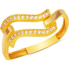 Zikzaklı Ajda 14 Ayar Altın Kaburga Yüzük