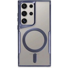 Samsung Galaxy S23 Ultra Elegant Venüs Magsafe Kılıf – Slim Transparent Tasarım - Lacivert