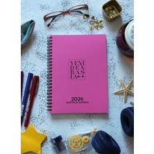Kağıt Kayık 2027 Yeniden Başla Ajanda 160 Sayfa Spiralli PEMBE