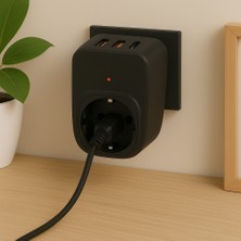 Smayling 1-Usb 2 Type-C Çıkışlı Duvar Tipi Priz Adaptörü – Hızlı Şarj Destekli, Kompakt ve Güvenli Tasarım, Ev ve Ofis Kullanımı Için
