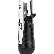 Lubinski Lion Iğneli + Delicili Tek Torch Puro Çakmağı Silver