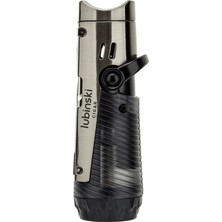 Lubinski Lion Iğneli + Delicili Tek Torch Puro Çakmağı Gunmetal