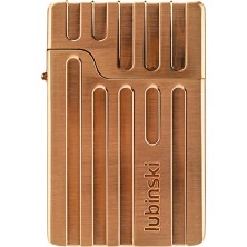 Lubinski Yeni Stil Kapaklı Delicili Çift Torch Puro Çakmağı Gold