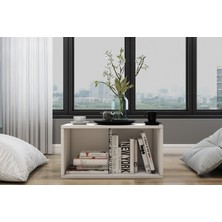 Nettrends Eva Içi Bölmeli Modern Beyaz Orta Sehpa HVV-SHP-1001