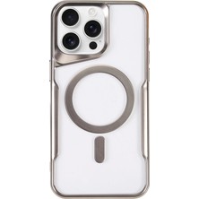 Newface Apple iPhone 16 Pro Elegant Venüs Magsafe Kılıf – Slim Transparent Tasarım - Gümüş