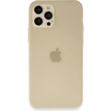 Newface Apple iPhone 12 Pro Max Orion Soft Silikon Kılıf (Slim & Hafif) - Gold