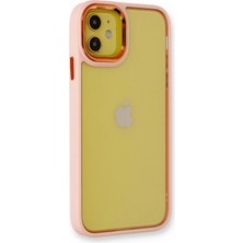 Newface Apple iPhone 12 Elegant Clear Case (Şeffaf Kılıf) - Stylish Protective Cover  - Pudra