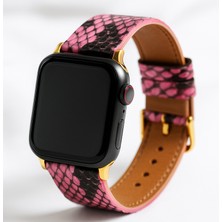 Gerçek Piton Derisi Apple Watch Kordonu – El Yapımı, 38-45MM