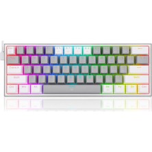 Redragon K617 Fızz Rgb Red Swıtch Mekanik Oyuncu Klavyesi Gri/beyaz