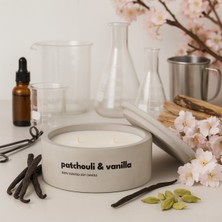 Dekoratif El Yapımı Yatay Mum : Çift Fitilli : Kokulu Soya Mum : Patchouli & Vanilla