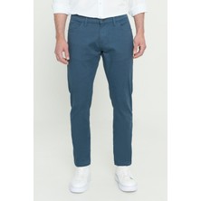 Altınyıldız Classics Erkek Petrol Slim Fit Dar Kesim Pamuklu Esnek Chino Pantolon