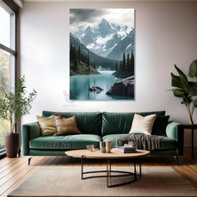 Kanvas Tablo Ev Ofis Duvar Tablosu Karli Dağ ve Göl Yeni Ev Hediyesi Kanvas Ev Dekoru