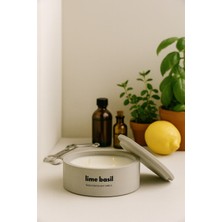 Dekoratif El Yapımı Yatay Mum : Çift Fitilli : Kokulu Soya Mum : Lime Basil