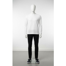 Erkek Standart Fit Rahat Kesim Waffle Dokulu Bisiklet Yaka Pamuklu Sweatshirt