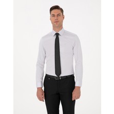 Pierre Cardin Erkek Gri %100 Pamuk Slim Fit Uzun Kollu Basic Gömlek 50315407-VR024