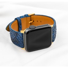 Gerçek Piton Derisi Apple Watch Kordonu – El Yapımı, 38-45MM