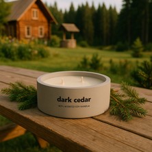 Dekoratif El Yapımı Yatay Mum : Çift Fitilli : Kokulu Soya Mum : Dark Cedar