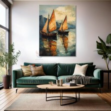 Kanvas Tablo Ev Ofis Duvar Tablosu Iki Yelkenli Yeni Ev Hediyesi Kanvas Ev Dekoru
