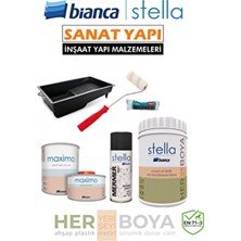 Bianca Set 1 lt - Beyaz Boya + Siyah Mermer Effekt Sprey + Maximo Sıvı Cam İpek Mat