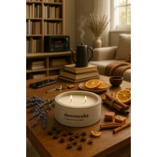 Dekoratif El Yapımı Yatay Mum : Çift Fitilli : Kokulu Soya Mum : Cheesecake