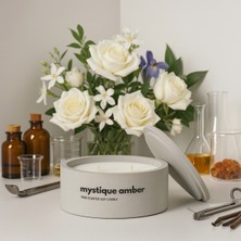 Dekoratif El Yapımı Yatay Mum : Çift Fitilli : Kokulu Soya Mum : Mystique Amber