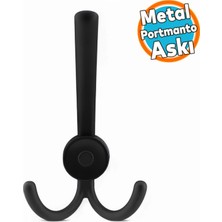 Portmanto Askı Metal Siyah Vestiyer Duvar Dolap Elbise Askısı Mobilya Askılığı Aparat