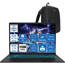 Asus Vivobook 16 V3607VH Intel Core 5 210H 16GB Ddr5 2tb SSD RTX5050 Gddr7 8gb Windows 11 Home 16" WUXGA(1920X1200) 144HZ 300NITS Taşınabilir Bilgisayar RP075H04 + Zetta Çanta