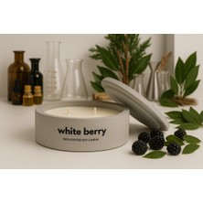 Dekoratif El Yapımı Yatay Mum : Çift Fitilli : Kokulu Soya Mum : White Berry