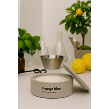 Dekoratif El Yapımı Yatay Mum : Çift Fitilli : Kokulu Soya Mum : Orange Blue