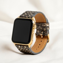 Gerçek Piton Derisi Apple Watch Kordonu – El Yapımı, 38-45MM