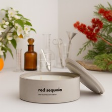 Dekoratif El Yapımı Yatay Mum : Çift Fitilli : Kokulu Soya Mum : Red Sequoia