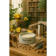 Dekoratif El Yapımı Yatay Mum : Çift Fitilli : Kokulu Soya Mum : Forest Woods