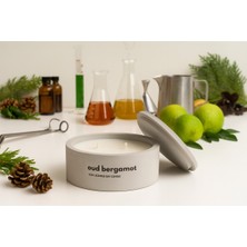 Dekoratif El Yapımı Yatay Mum : Çift Fitilli : Kokulu Soya Mum : Oud Bergamot