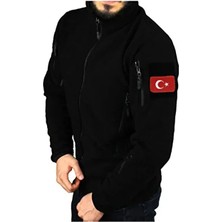 Özmert Askeri Malzeme Taktik Polar Mont Slim Fit Siyah Rüzgar Geçirmez 5 Cepli Erkekler İçin Konforlu