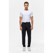 Lacivert Slim Armürlü Jogger Pantolon
