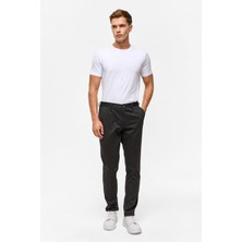 Siyah Slim Armürlü Jogger Pantolon