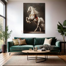 Kanvas Tablo Ev Ofis Duvar Tablosu Beyaz Asil At Yeni Ev Hediyesi Kanvas Ev Dekoru