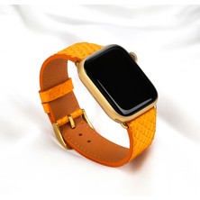 Gerçek Piton Derisi Apple Watch Kordonu – El Yapımı, 38-45MM