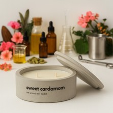Dekoratif El Yapımı Yatay Mum : Çift Fitilli : Kokulu Soya Mum : Sweet Cardamom