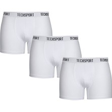 Techsport Boxer Short 3 Pack Erkek Boxer (3'lü) BX3101 Beyaz