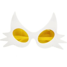 Buğz Beyaz Renk Bıyık Tasarımlı Kedi Parti Gözlüğü 19X11 cm
