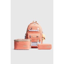 RLX-1396 3'lü Set Çocuk Ilkokul Çantası Kalemlikli Beslenme Çantalı Sırt Çantası