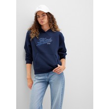 Mavi Mavi Logo Baskılı Kapüşonlu Lacivert Sweatshirt 1S10420-82318