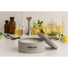 Dekoratif El Yapımı Yatay Mum : Çift Fitilli : Kokulu Soya Mum : White Tea