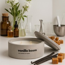 Dekoratif El Yapımı Yatay Mum : Çift Fitilli : Kokulu Soya Mum : Vanilla Boom