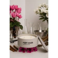 Dekoratif El Yapımı Yatay Mum : Çift Fitilli : Kokulu Soya Mum : Night Woods