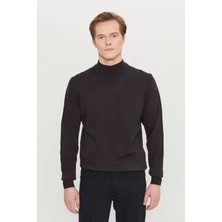 ALTINYILDIZ CLASSICS Erkek Kahverengi Tüylenme Yapmayan Standart Fit Normal Kesim Yarım Balıkçı Yaka Triko Kazak