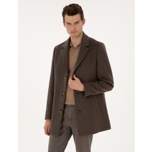 Pierre Cardin Erkek Kahverengi Ex. Slim Fit Kaşe Kaban 50317551-VR029