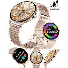 Samsung Galaxy S22 Uyumlu Su Geçirmez Akıllı Saat Metal Kordon Amoled Ekran 1.43 Inç