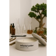 Dekoratif El Yapımı Yatay Mum : Çift Fitilli : Kokulu Soya Mum : Oriental Amber